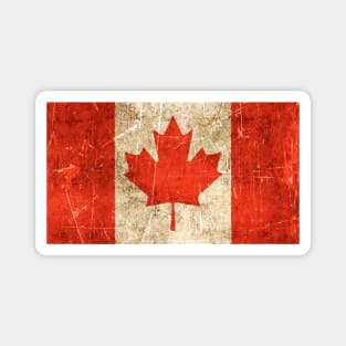 Vintage Aged and Scratched Canadian Flag Magnet