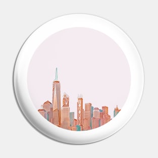 New York City (Manhattan) Skyline in Pink Pin