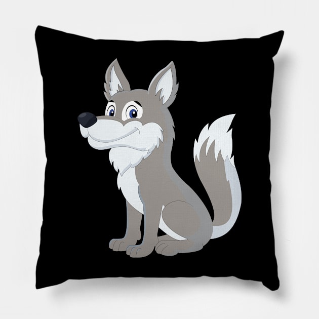 Cartoon Wolf Classic Pillow by Okuadinya