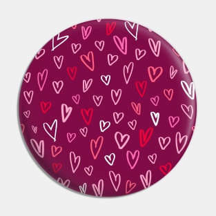 Valentine's pink love hearts doodle Pin