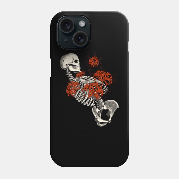 red spider lily and skeleton design Phone Case by Handan