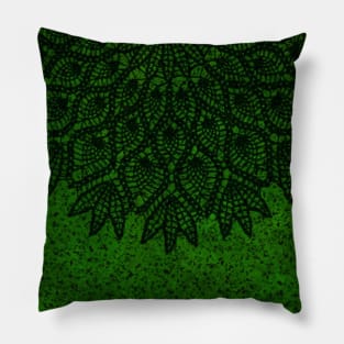 Green and Black Filigree Pillow