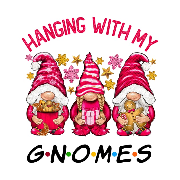 Funny Christmas Gnome Hanging With My Gnomies Family Pajamas by JennyArtist