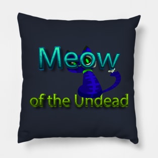 Meow Of The Undead Pet-tacular Prints Cats and Halloween Fun Pillow