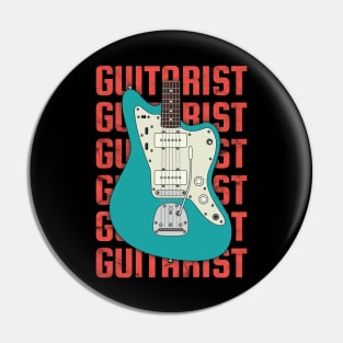 Guitarist Repeated Text Offset Style Electric Guitar Body Pin