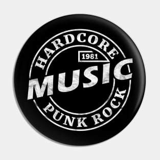 Hardcore Punk Rock Music Pin