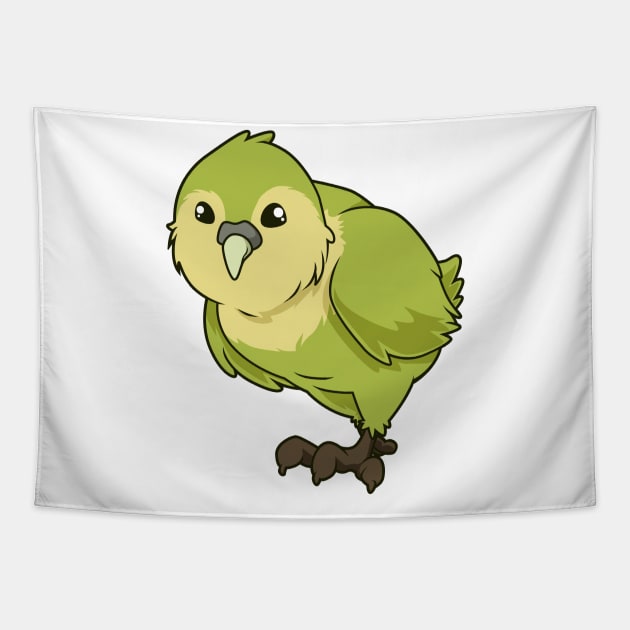 Kawaii Kakapo Tapestry by Modern Medieval Design