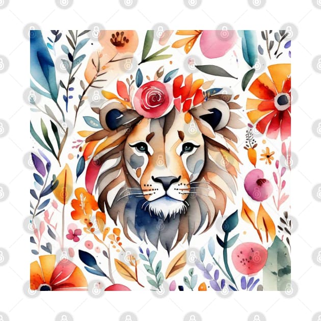 Floral lion gift ideas by WeLoveAnimals