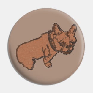 Vintaged Distressed Retro French Bulldog Pin