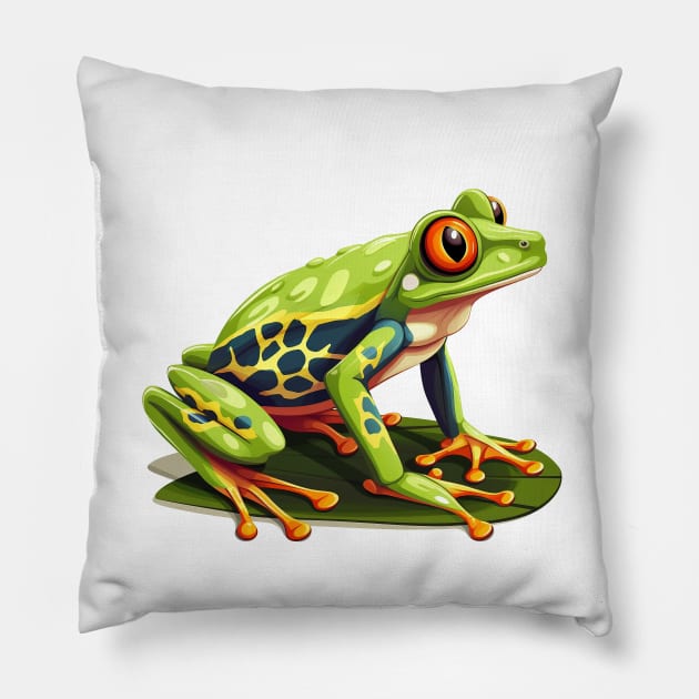 Red Eyed Tree Frog Pillow by zooleisurelife