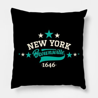 Brownsville Brooklyn college shirt - Brownsville  Brooklyn Schriftzug - Vintage Brownsville Logo Pillow