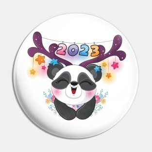 Cute animal little panda happy 2023 Pin