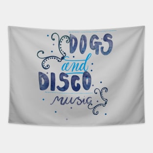 Dogs and Disco Music Pets, Old School T-shirt Tapestry