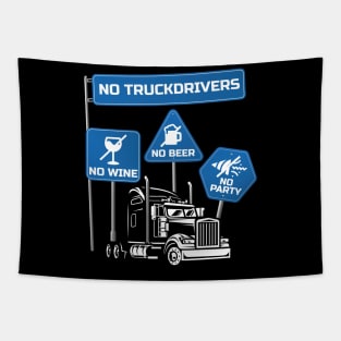 Funny Trucker Truck Driver Big Rig Semi 18 Wheeler Trucking Tapestry