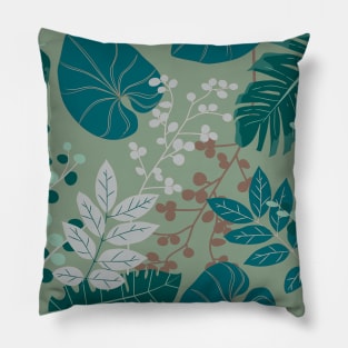 Tropical Leaves - Earthy Colors Pillow