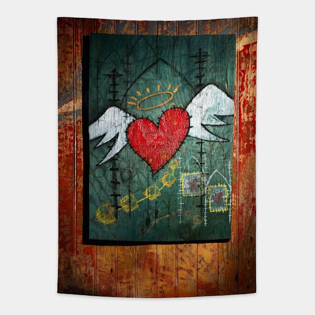 Angeli's Winged Heart Tapestry by JerryGranamanPhotos71