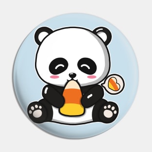 Cute Panda Eating Candy Corn Pin