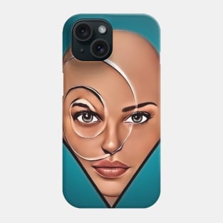 Bald woman. Modern art Phone Case