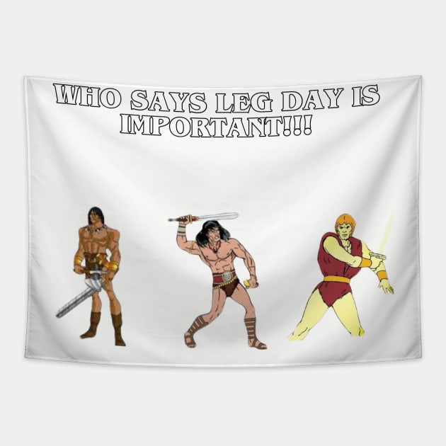 Barbarian Leg Day Tapestry by The Above The Bar Podcast 