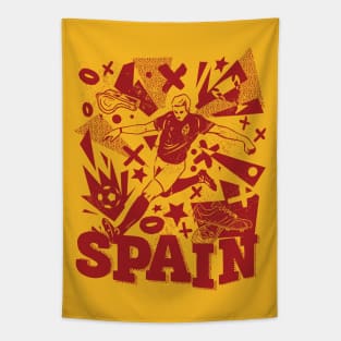 Vintage Spanish Football // Retro Grunge Spain Soccer 2022 Tapestry