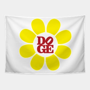 DOGE LOVE FLOWER YELLOW Tapestry