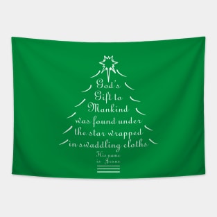 God's Gift to Mankind Christmas Tree - White Tapestry