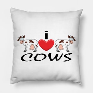 I Heart Cows Pillow