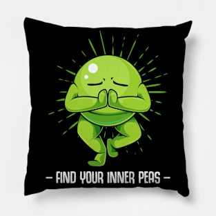 Peas - Find Your Inner Peas - Funny Vegetable Pun Pillow