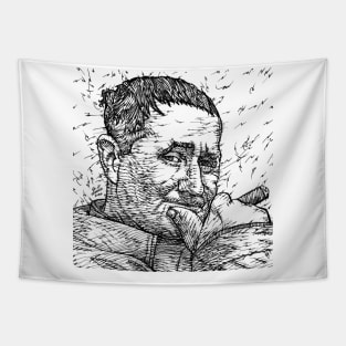 BERTOLT BRECHT ink portrait .1 Tapestry