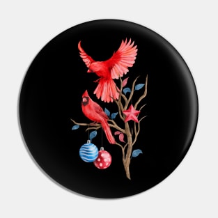 Two Red Birds Pin