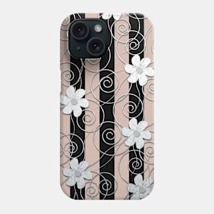 Silver flowers Phone Case