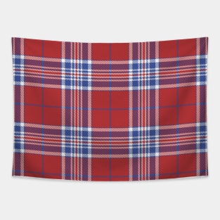 USA America Red White Blue Tartan Plaid Pattern Tapestry