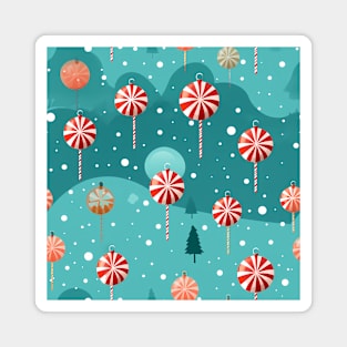 christmas candy at seamless pattern style Magnet