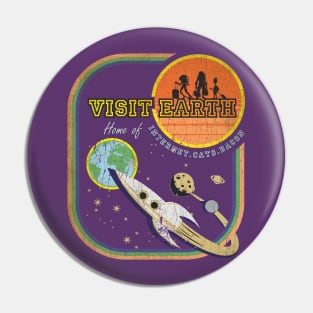 Vintage Visit Earth Pin