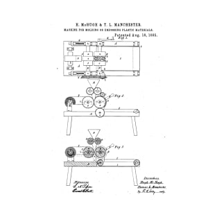 Machine for molding plastic materials Vintage Patent Hand Drawing T-Shirt