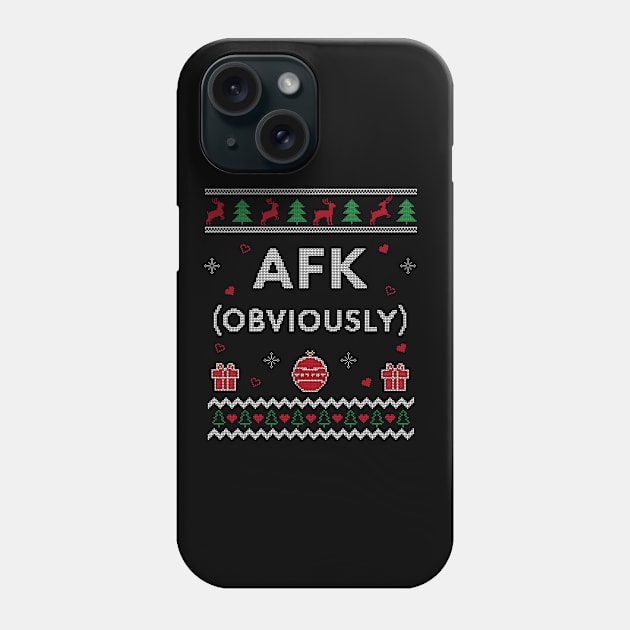 AFK Video Games Funny Gamer Gift Ugly Christmas Design Phone Case by Dr_Squirrel