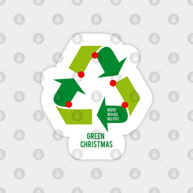 Christmas tree with recycling sign, recycle symbol Magnet by beakraus