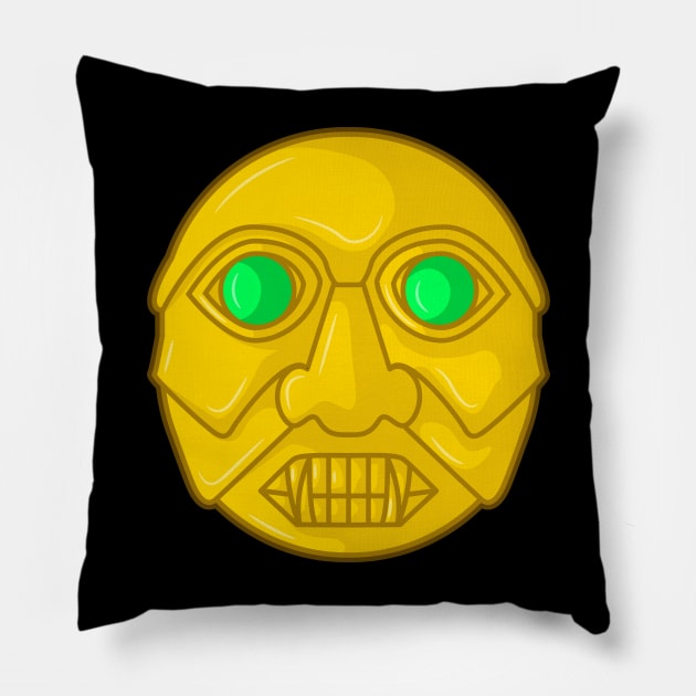Ancient Colombian Monkey Mask Face Pillow by Drumsartco
