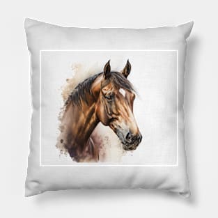 Horse Watercolour Painting Pillow