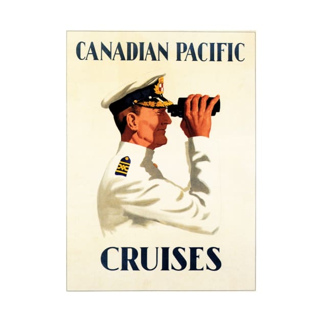 CANADIAN PACIFIC CRUISES Captain Vintage Sea Ship Travel Advert Poster by vintageposters