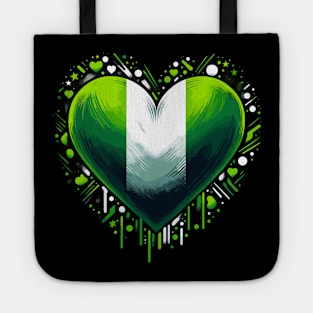 Nigeria Flag Heart Tote