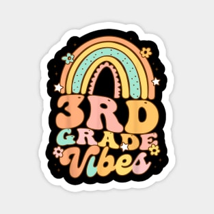 Back To School Third Grade Student Teacher rainbow Magnet