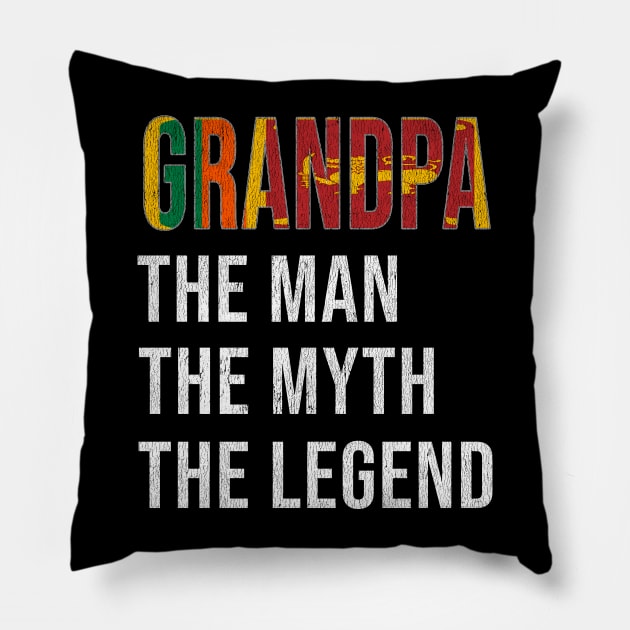 Grand Father Sri Lankan Grandpa The Man The Myth The Legend - Gift for Sri Lankan Dad With Roots From  Sri Lanka Pillow by Country Flags