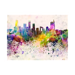 Beijing skyline in watercolor background T-Shirt