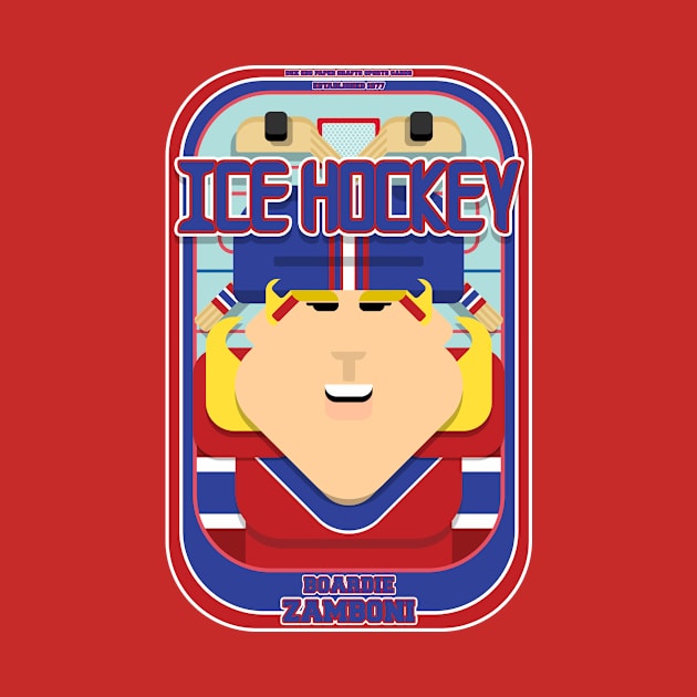 Ice Hockey Red and Blue - Faceov Puckslapper - Hazel version by Boxedspapercrafts