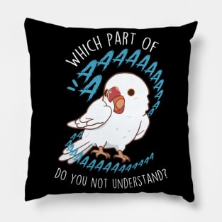 White Indian Ringneck Parrot Aaaa Pillow