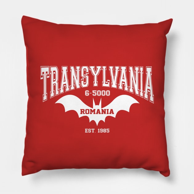 Transylvania 6-5000 College Design Pillow by RobotGhost