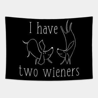 I Have Two Wieners Tapestry