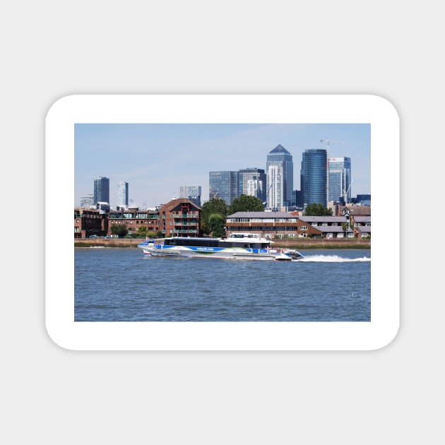 Thames Clippers at Thames Greenwich London Magnet by fantastic-designs