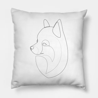 Pomeranian Spitz - one line drawing Pillow